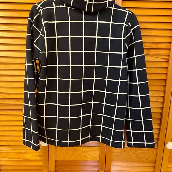 J. Crew Black and White Grid Turtleneck Sweater - Picture 7 of 7